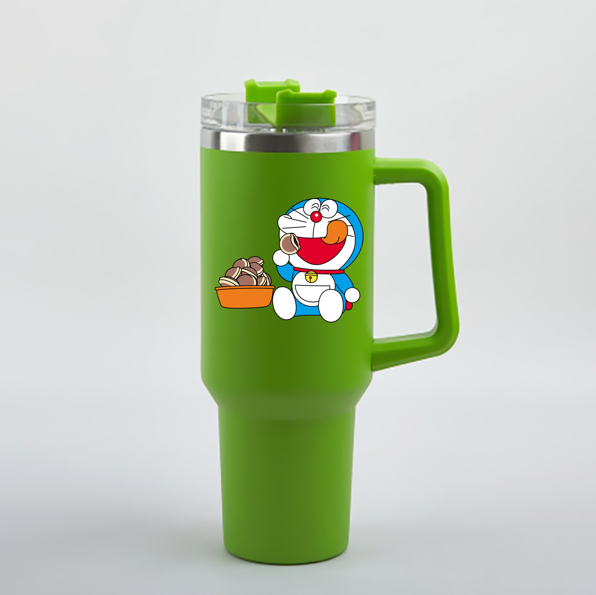 （画像用） ドラえもん Doraemon 1200mL車用タンブラー - クリスタルステッカー（プラスチックストロー付き）